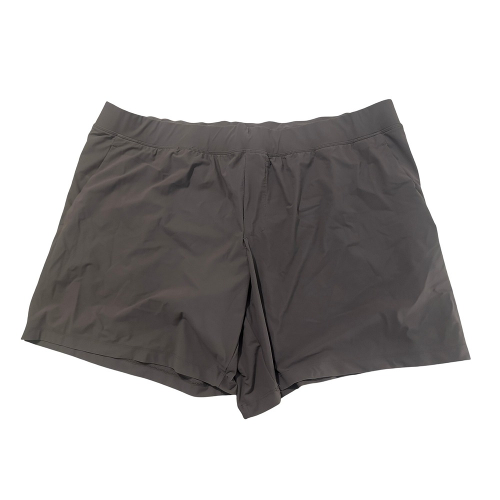 All in Motion Womens XXL Dark Gray Athletic Running Shorts Zipper Pocket Stretch